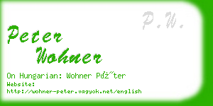 peter wohner business card